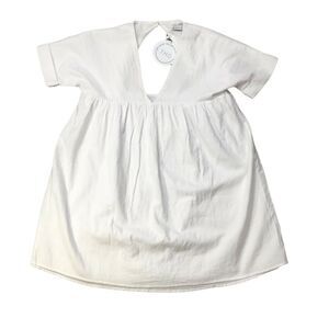 Toby Heart Ginger White Short Sleeve V Neck Blouse SZ XS open back